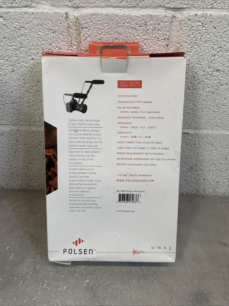 New - Polsen Camera Mount Condenser SG Microphone SCL-1075