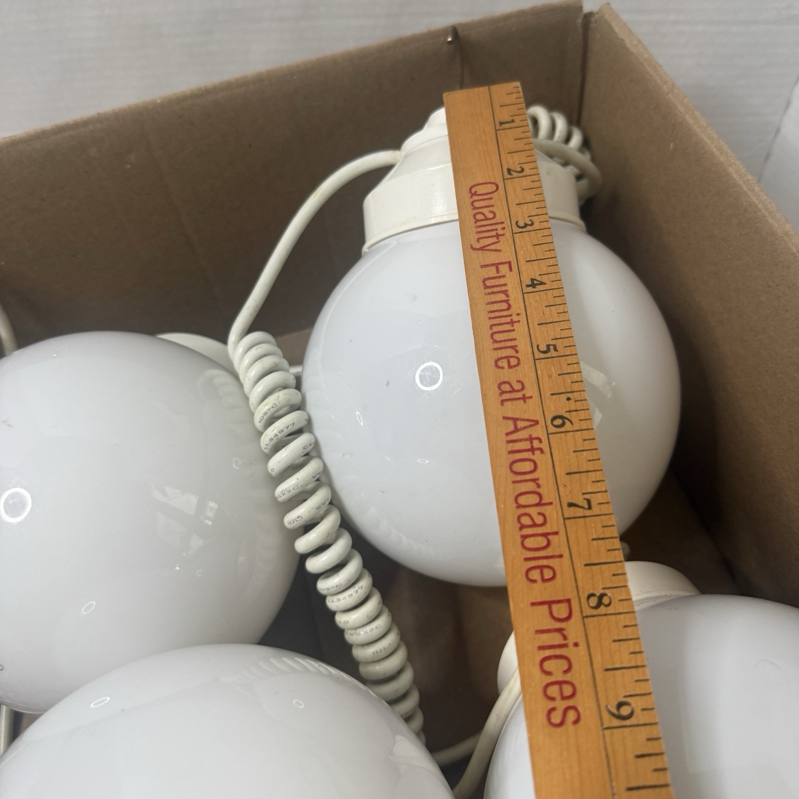 8 Globe Light Set Soft White 6” Globes Cord 30 ft Outdoor String Lights Tent