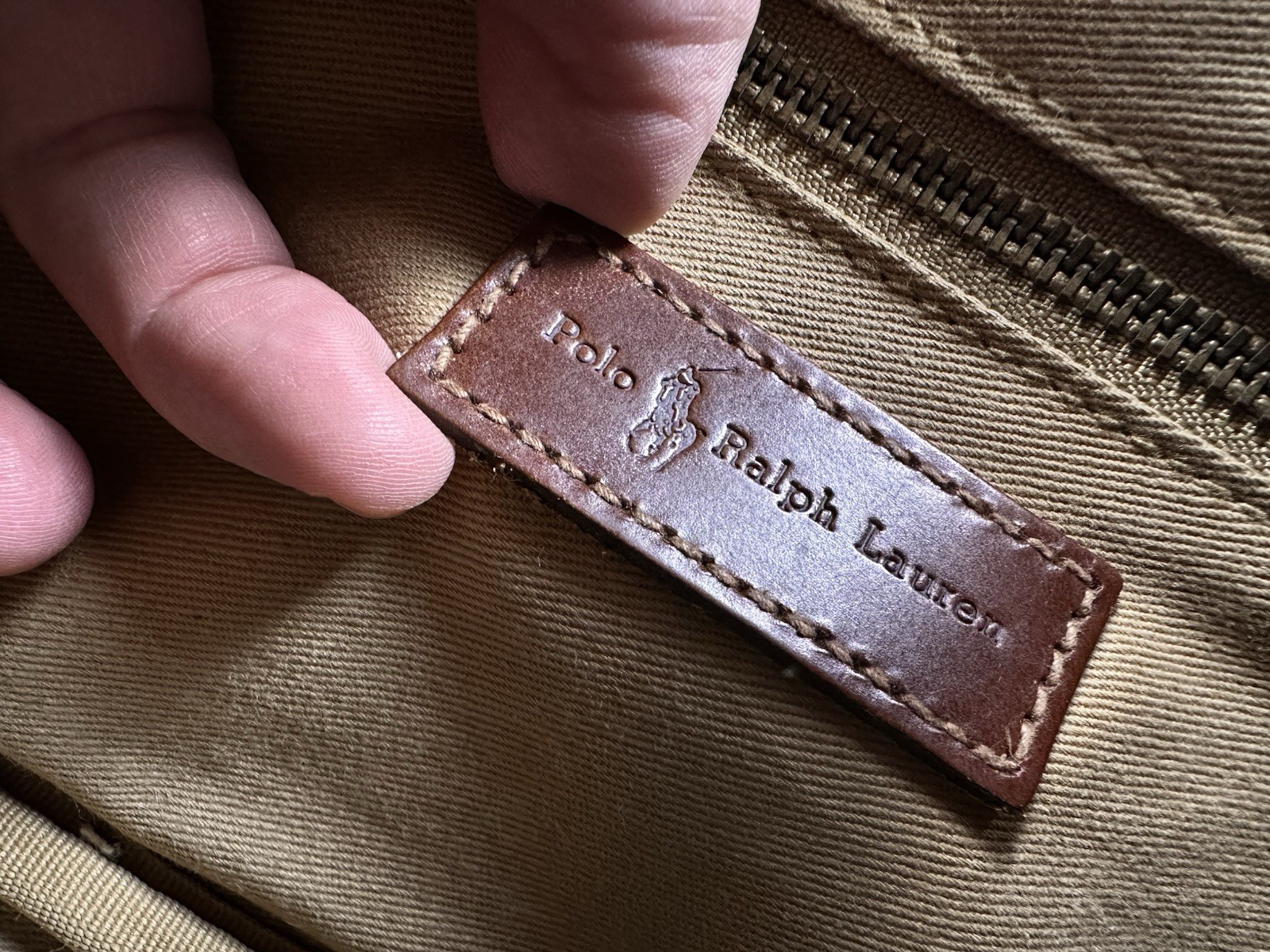 Vintage Polo Ralph Lauren Brown Russell Houndstooth Plaid Bag Leather 90s