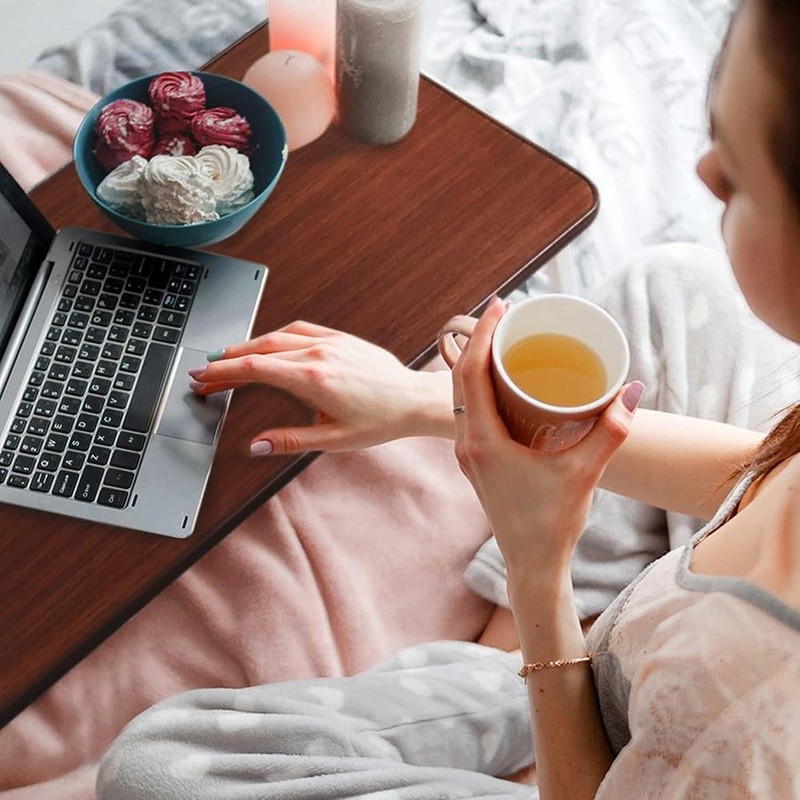 Height Adjustable Overbed Table Rolling Table Disabled Eating Reading Working US