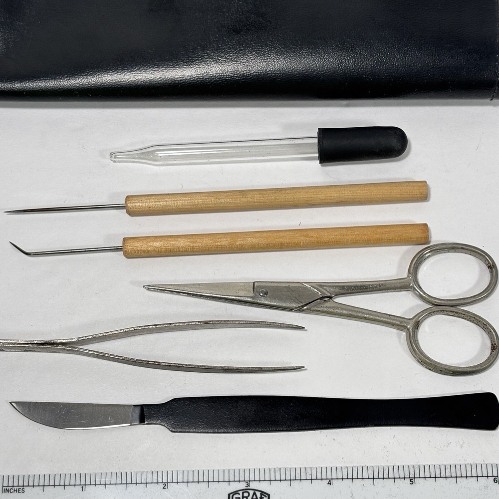 Vintage Graf-Apsco Dissection Tool Kit 7 Tools W/ Case