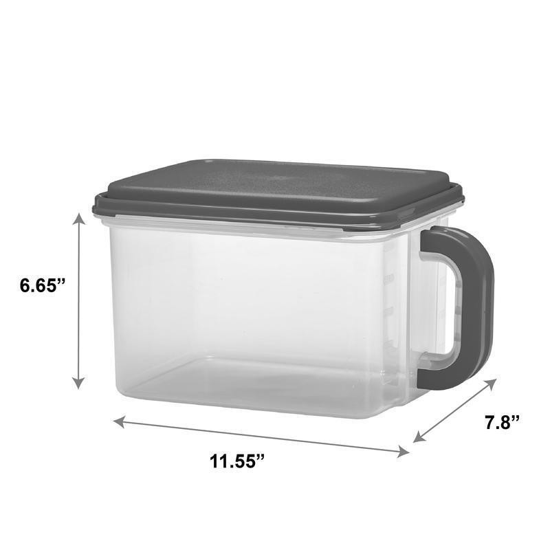 Medium Storage Canister W/Handle&Pantry Container Grey Lid and Handle Plasticle