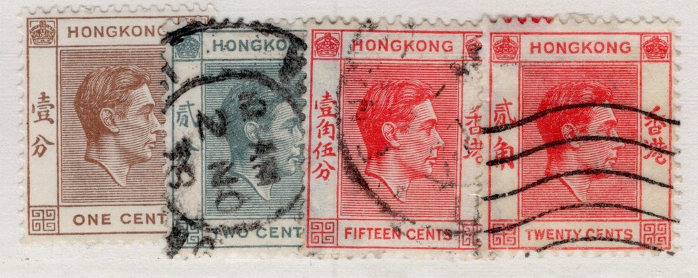 Hong Kong #154 MH, 155, 159, 159B used