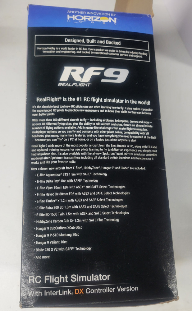 RealFlight RF9 RC Flight Simulator Software w/ Spektrum Interlink DXController