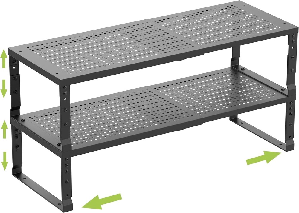 Expandable Stackable Spice Rack Organizer Kitchen Cabinet,Adjustable Counter