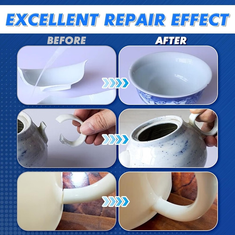 Crack Resistant Ceramic Adhesive with Precision Tip - Effortless 36.5ml Repairs