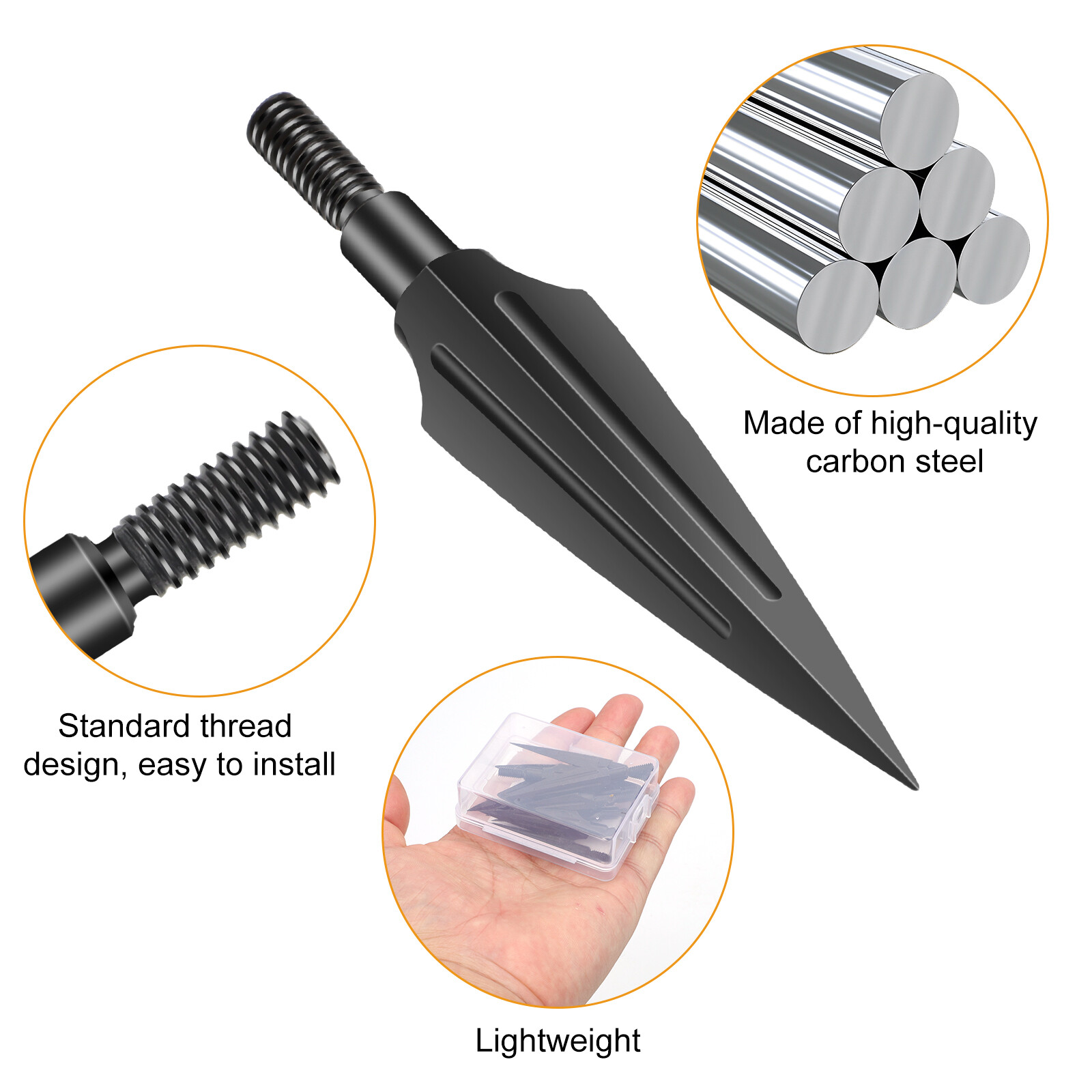 12 pcs Classical Tradition Broadheads, 125 Grain Hunting Compound Bow Arrow Tips