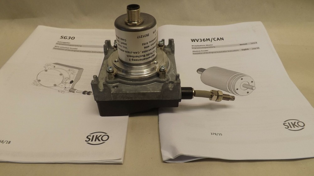 SIKO Wire-actuated encoder SG31 3000 mm & Absolute encoder WV36M/CAN