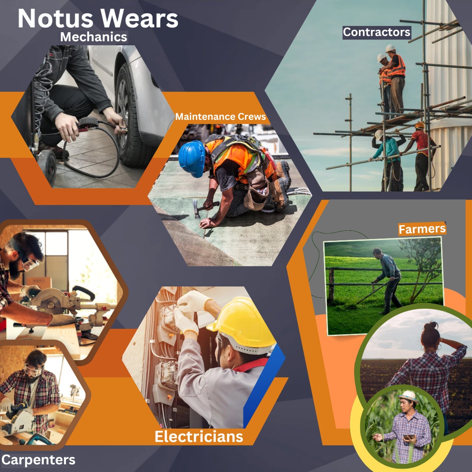 NOTUS Men's Work Utility & Safety Pants Reinforced Cordura Knee Tactical Pants