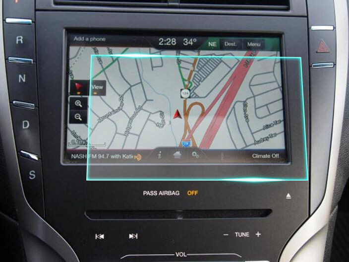 Crystal Clear Screen Protector for 2016 Lincoln MKZ Vehicle Navigation