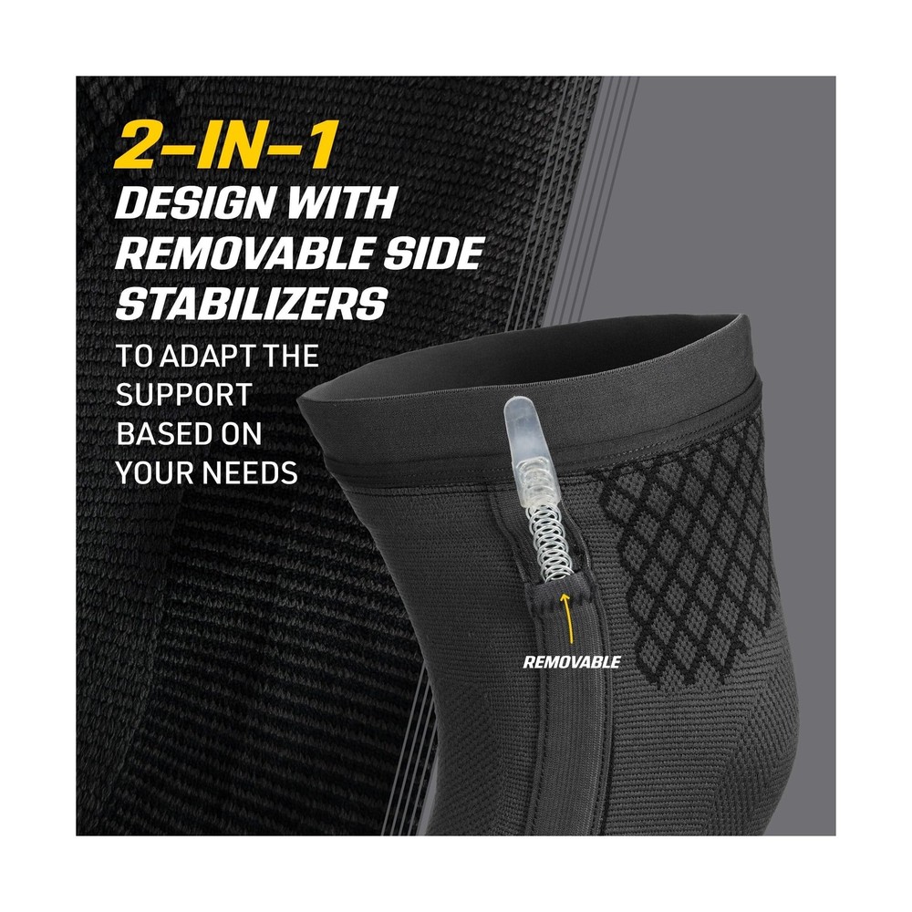FUTURO Premium Compression Knee Sleeve with Stabilizers, Removable Stabilizer...