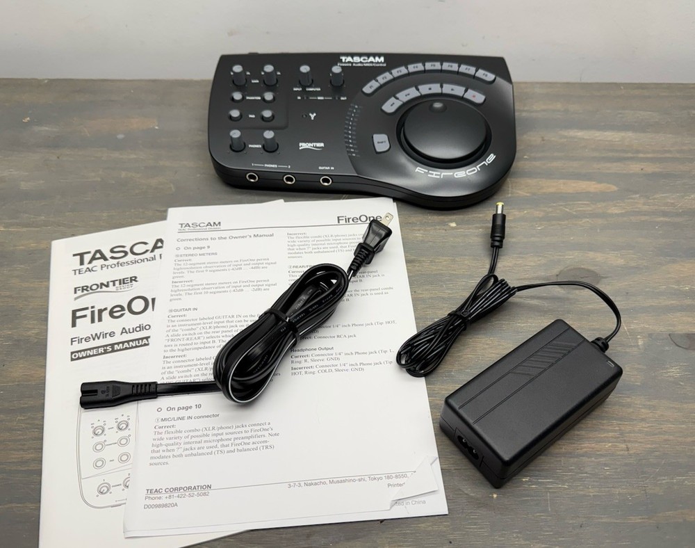 TASCAM FIREONE FIREWIRE AUDIO MIDI INTERFACE CONTROLLER With Accessories!