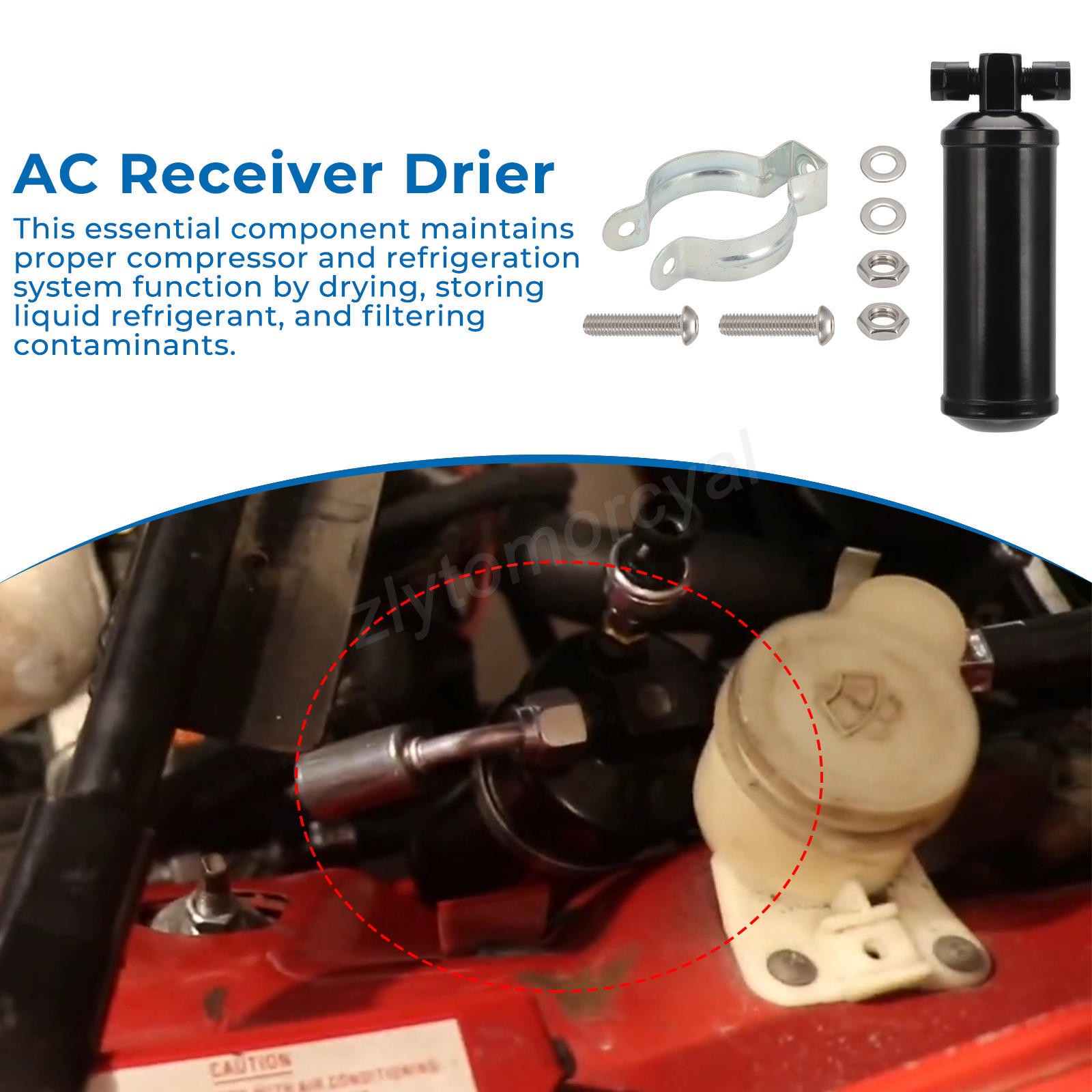 Universal 134a Air Conditioning A/C Extended Length Hose Line Kit Fittings Drier