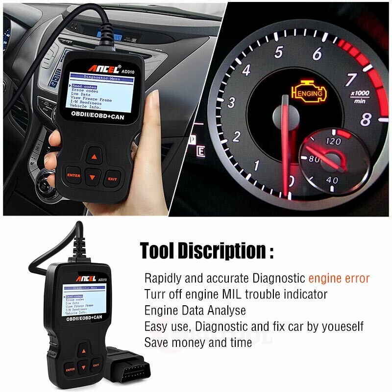 Porsche Macan OBDII OBD2 Car Fault Code Service Reader Reset Scanner AD310 Tool