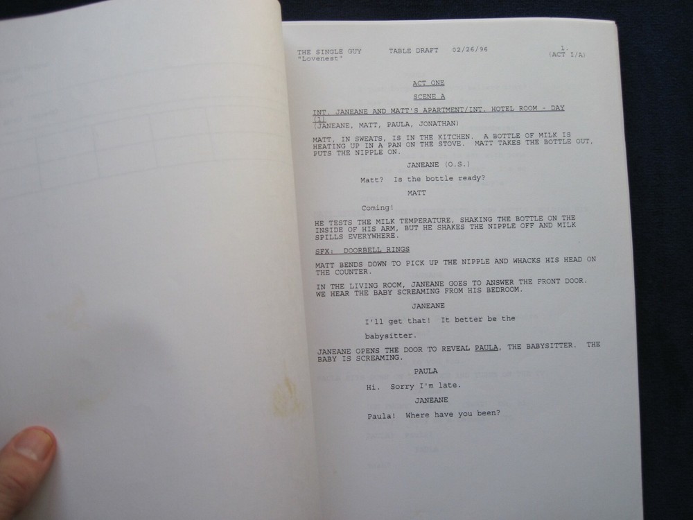ORIGINAL SCRIPT for TV's THE SINGLE GUY - LOVE NEST - JONATHAN SILVERMAN's COPY