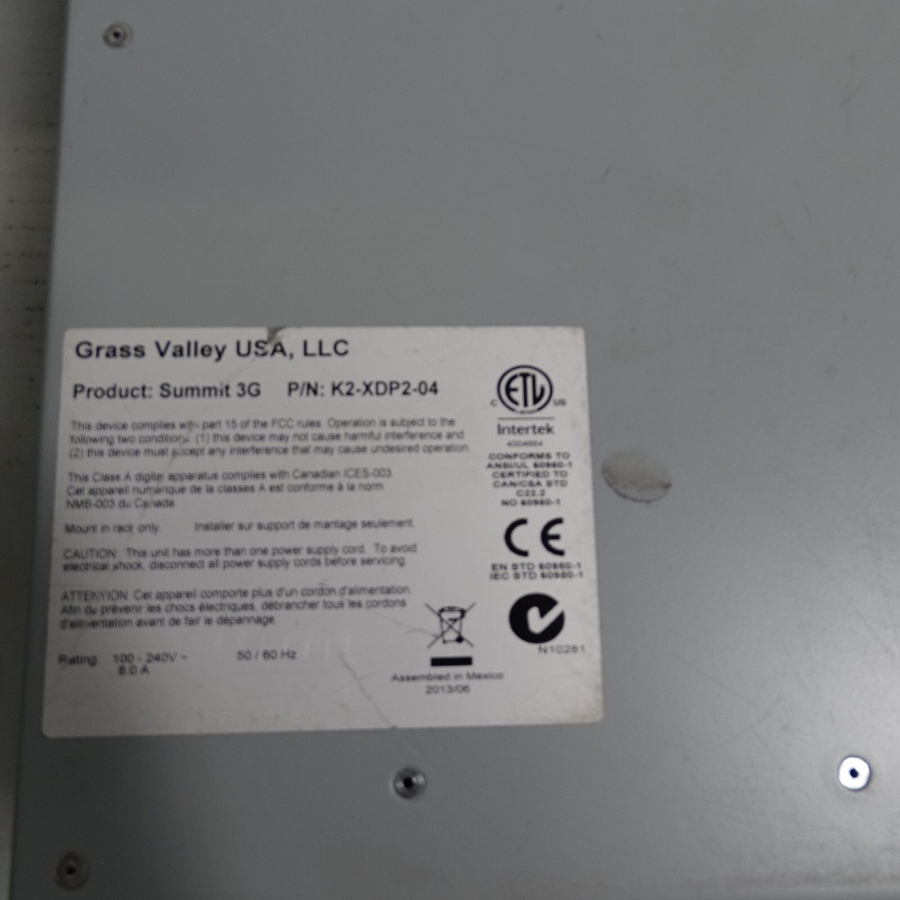 Grass Valley K2 Summit 3G Production Client