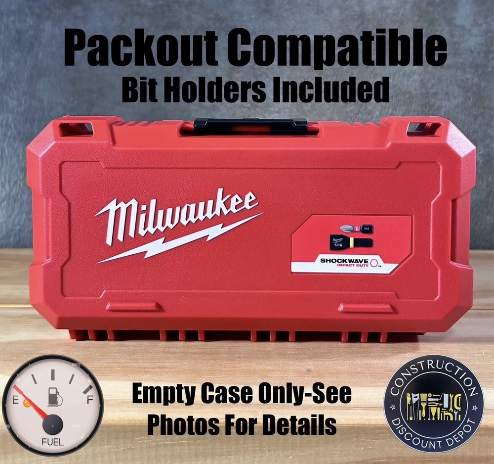 New Milwaukee Shockwave Bit Storage EMPTY Case Packout Compatible Bit Holders