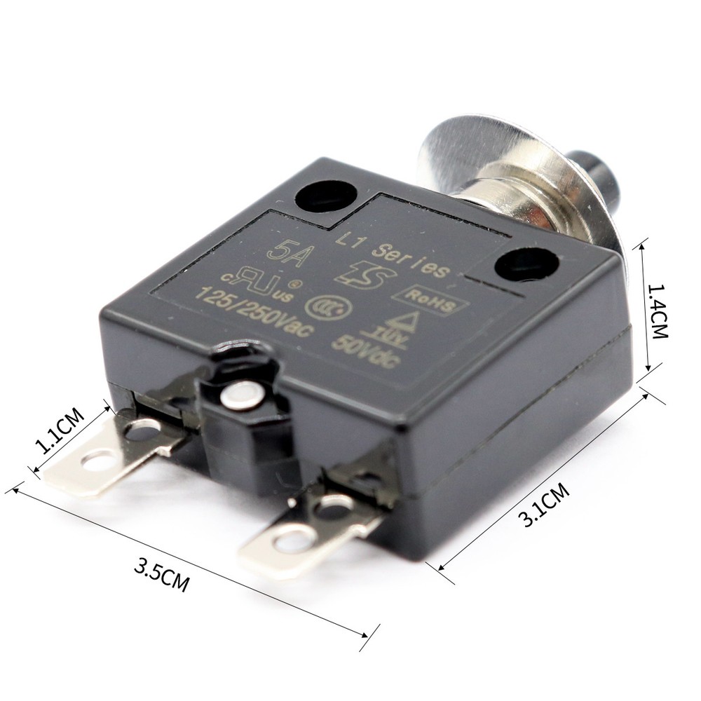 5 10 15 30A Push Button Circuit Breaker Overload Protector Manual Reset Thermal