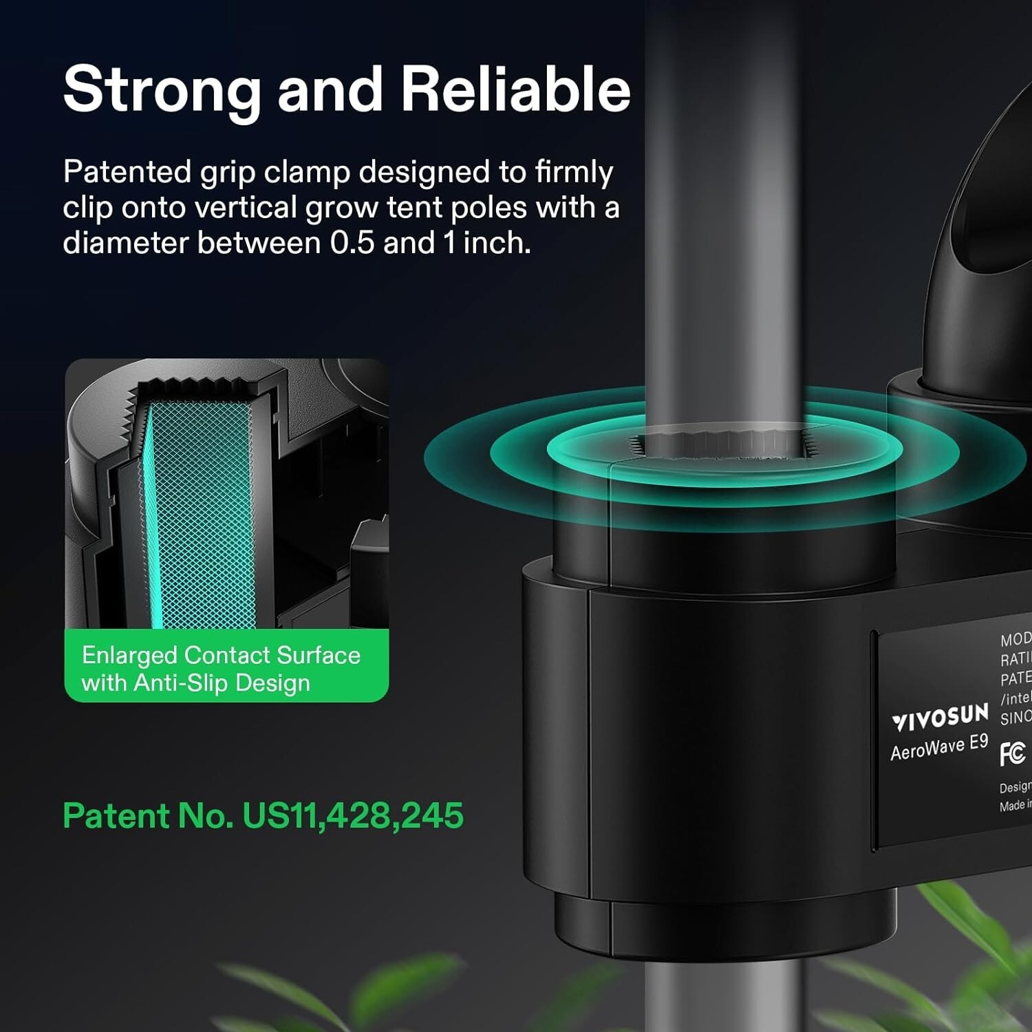 AeroWave E9 Clip-on Fan,EC Motor, Auto Oscillation Fan,Air Circulator,Black