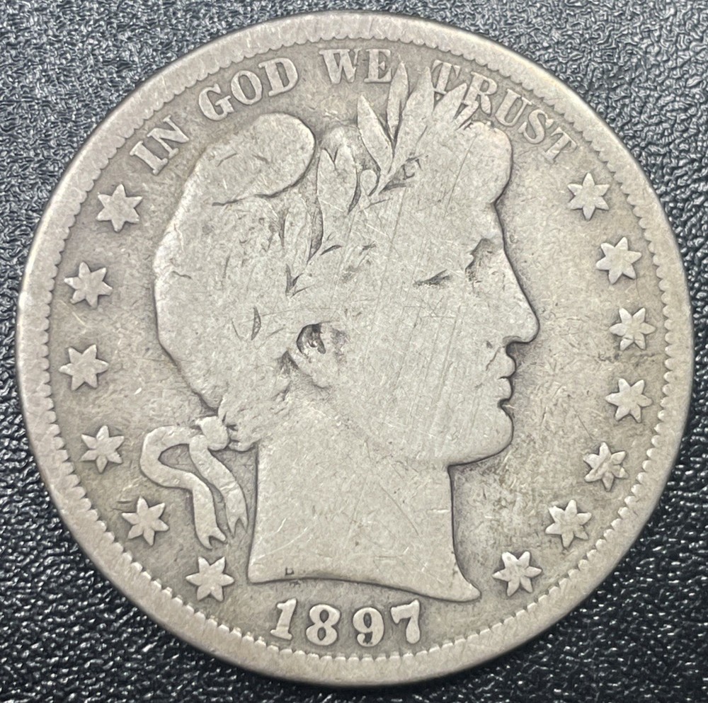 1897 S Barber Silver Half Dollar 50C Better Date