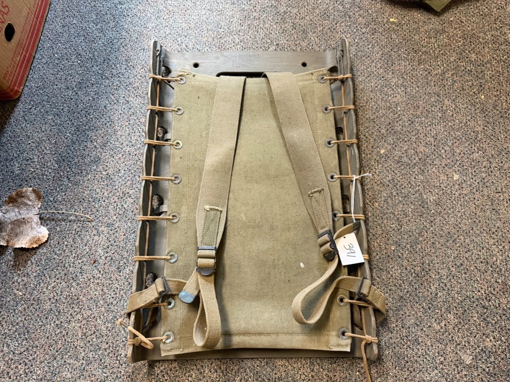 ORIGINAL WWII US ARMY M1944 EQUIPMENT AMMO CARRY PACK BOARD BACKPACK-DATED 1945