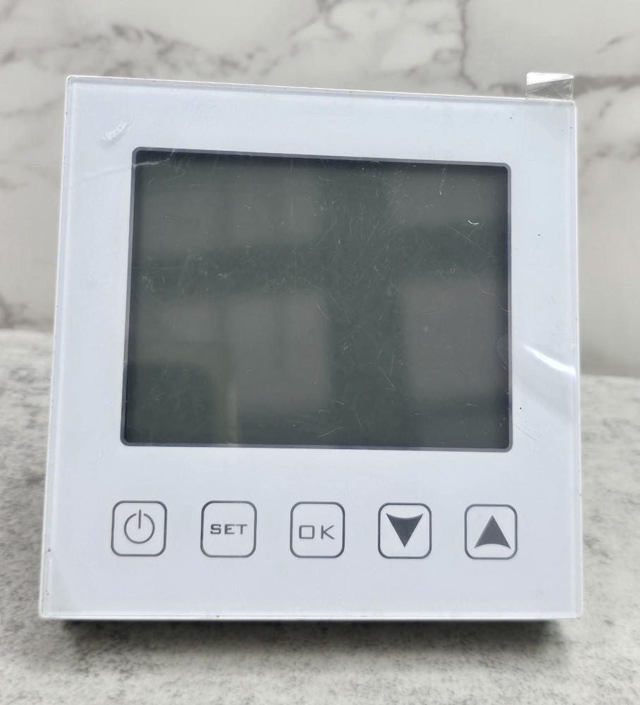 Digital Thermostat White LCD Display Heater Air Conditioner Timer Lock Function