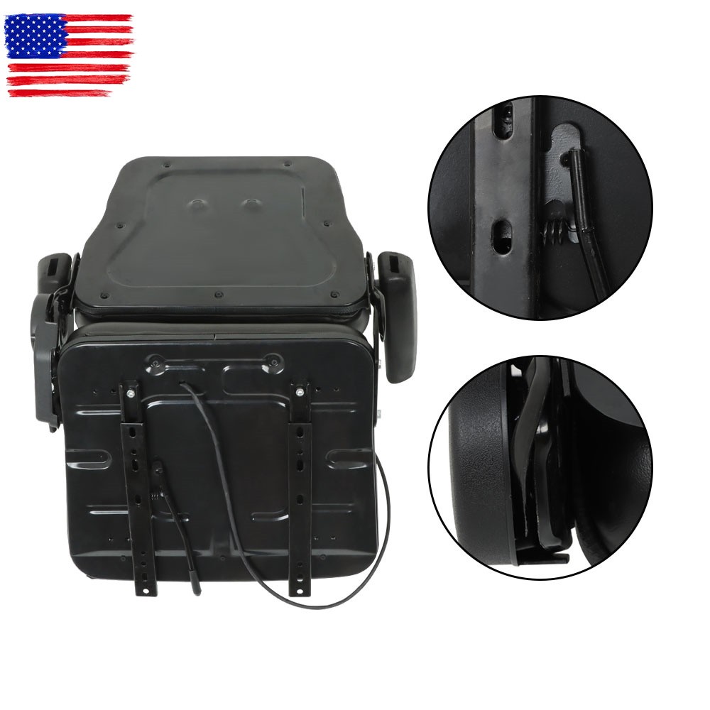 Universal Forklift Seat Fold Down Tractor Seat Adjustable Back & Armrest