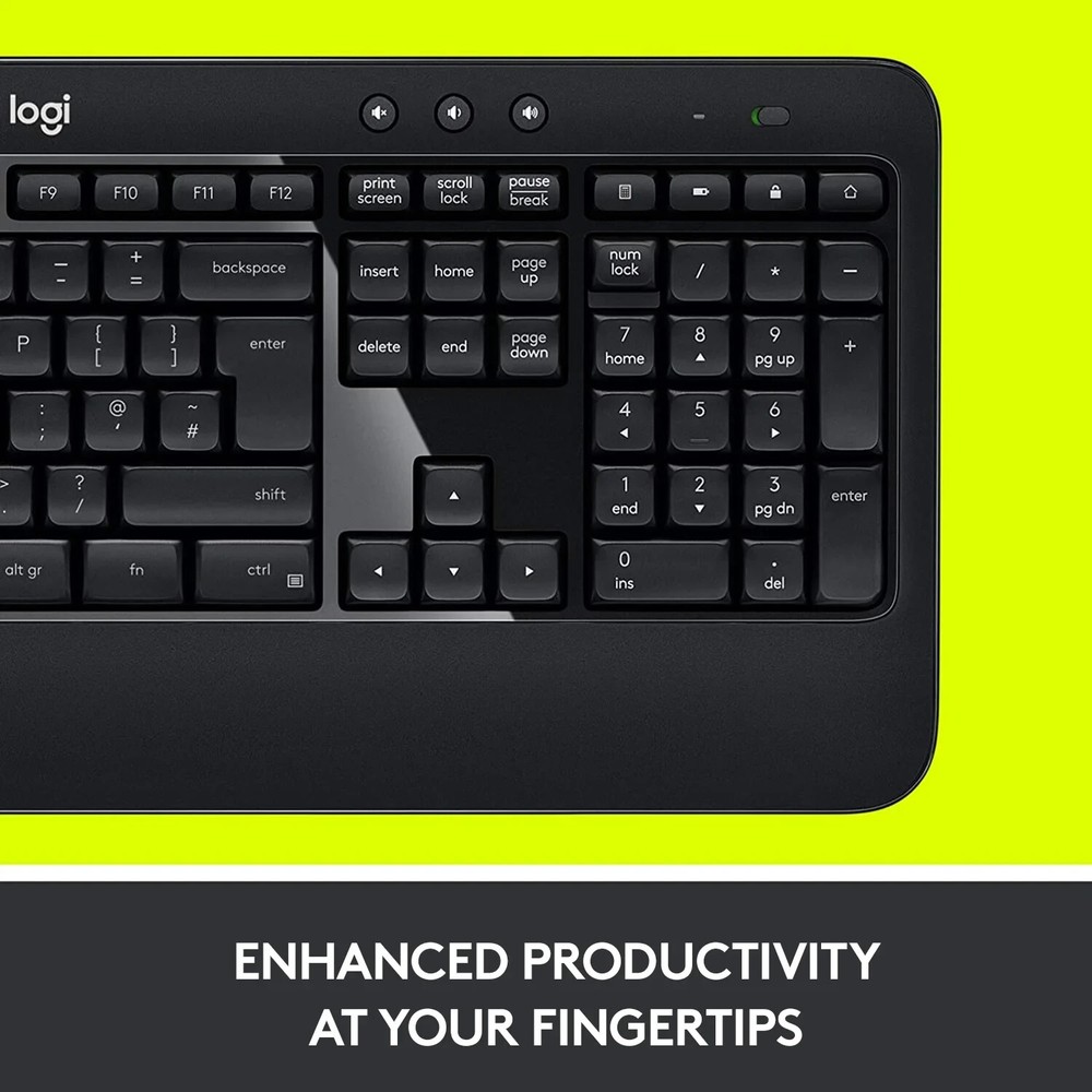 Logitech Advanced Combo Wireless Keyboard and Mouse, Black