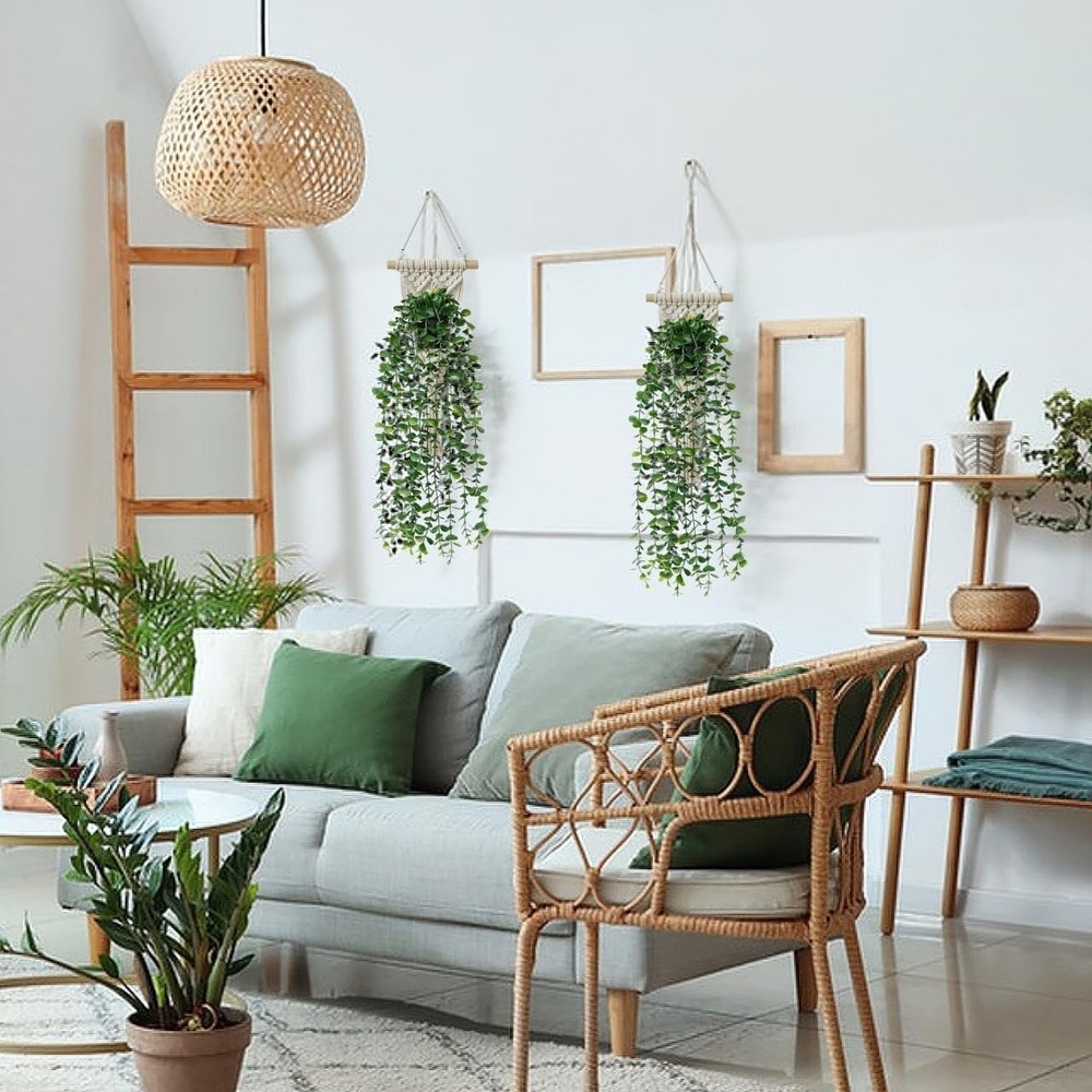 Artificial Eucalyptus Wall Hanging Decor, Artificial Hanging Greenery Plants,...