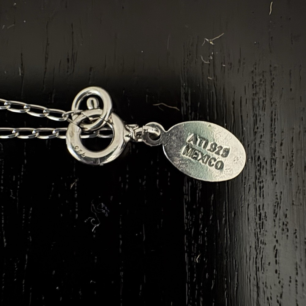 ATI Mexico 925 Sterling Silver Rosary Necklace 12" Guadalupe Medal