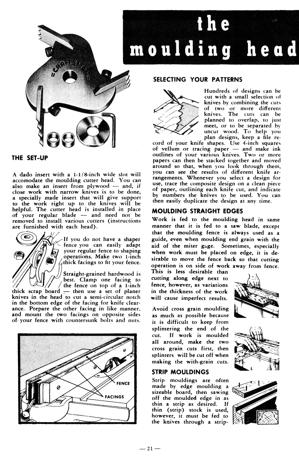 How to CRAFTSMAN Circular Table Saw 1954 Handbook Operator's Manual 0926