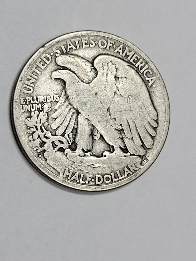 1919 D Walking Liberty Half Dollar Nice used coin