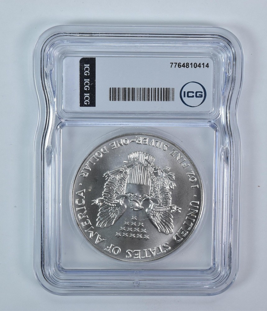 1991 American Silver Eagle Mint Error Struck Thru Authentic ICG