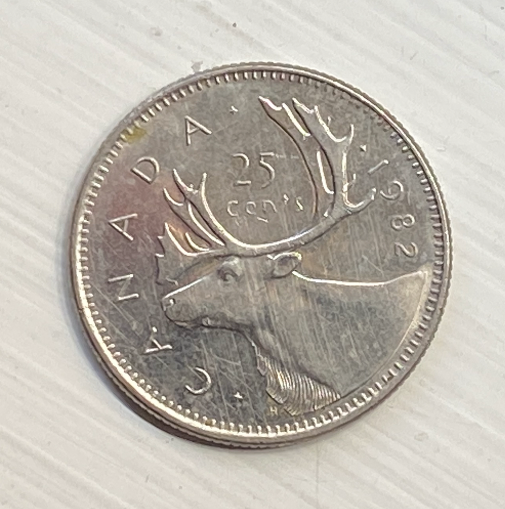 1982 Canada Quarter (Twenty-Five) Cents - Free Shipping
