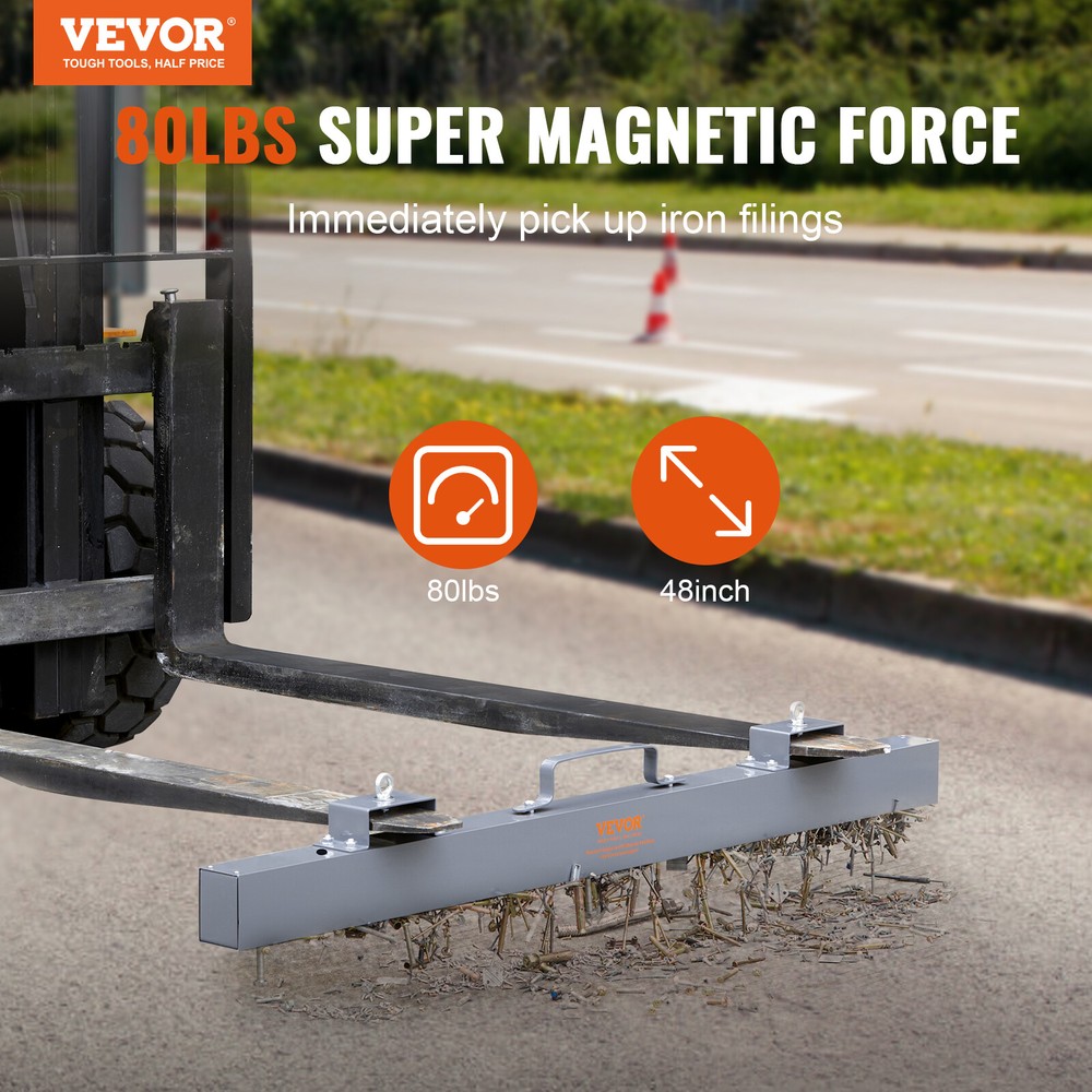 48" Hanging Magnet Magnetic Sweeper Tool fits Forklift