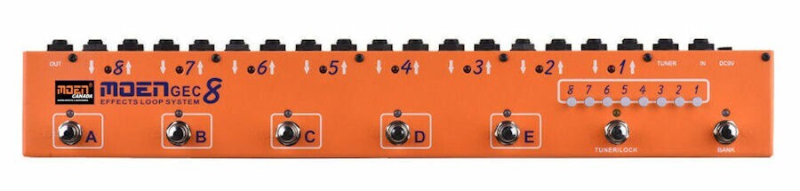 MOEN GEC8 Guitar Pedal FX Switcher 8 Loop Foot Controller ORANGE