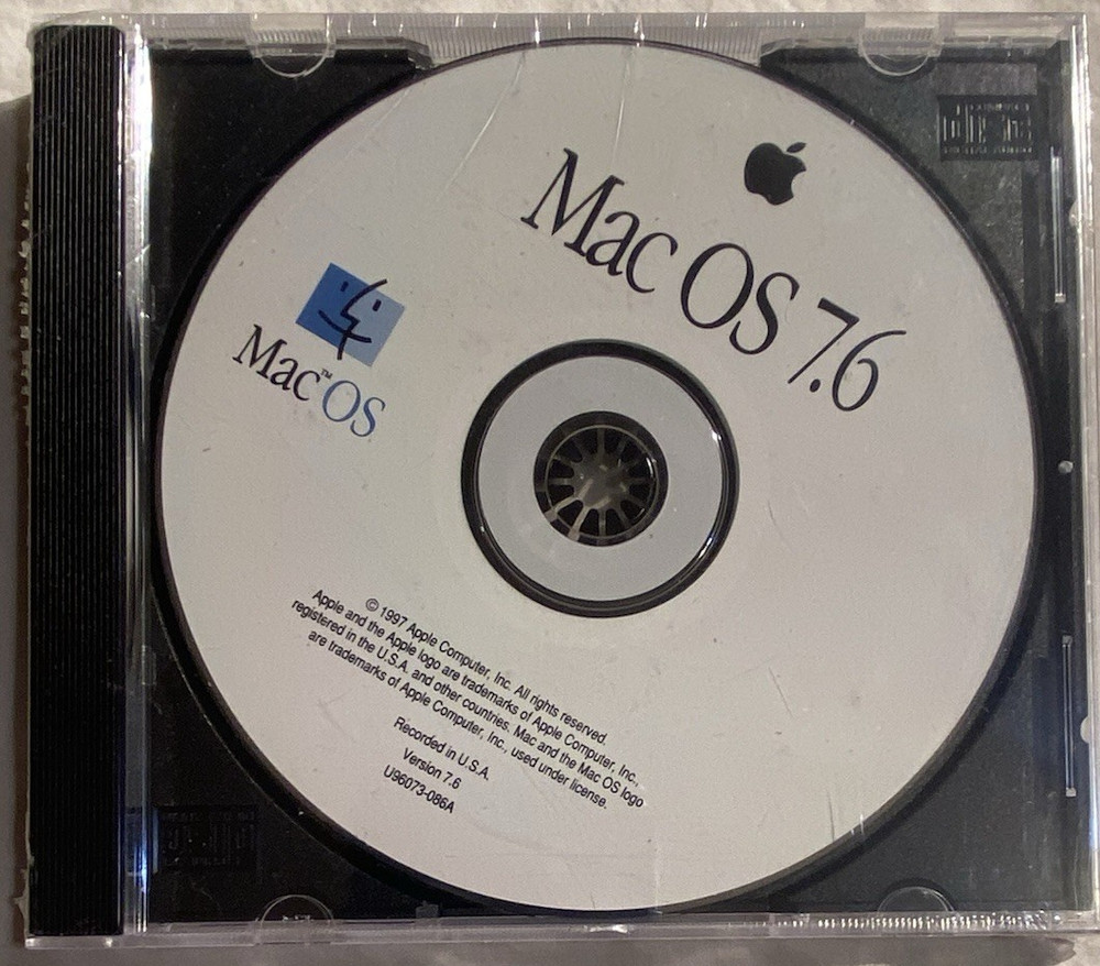 Vtg Sealed APPLE MAC OS 7.6 SOFTWARE DISC Rare NOS Tech COMPUTER Macintosh CD