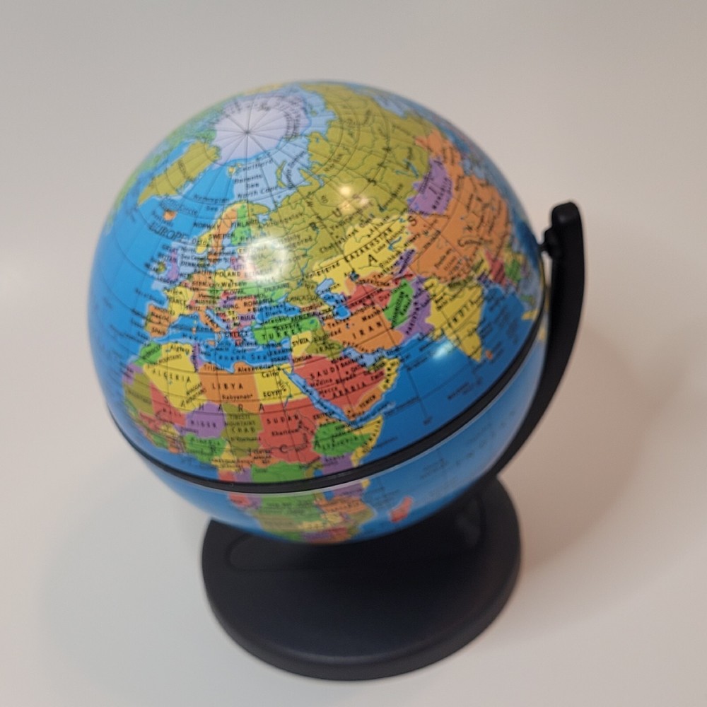 Replogle Desktop Mini Spinning Globe Dual Direction 2001 Desk Accessory 5.5"