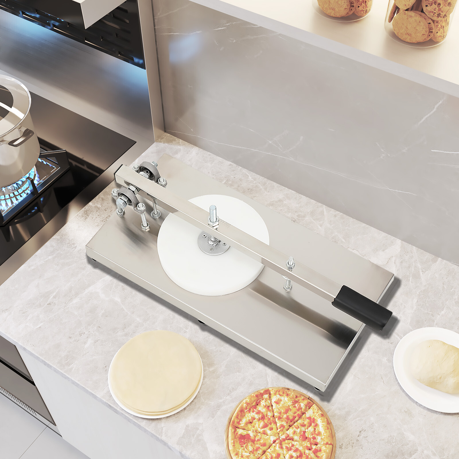 Manual Pizza Dough Press Machine 20cm Stainless Steel Commercial Cake Press