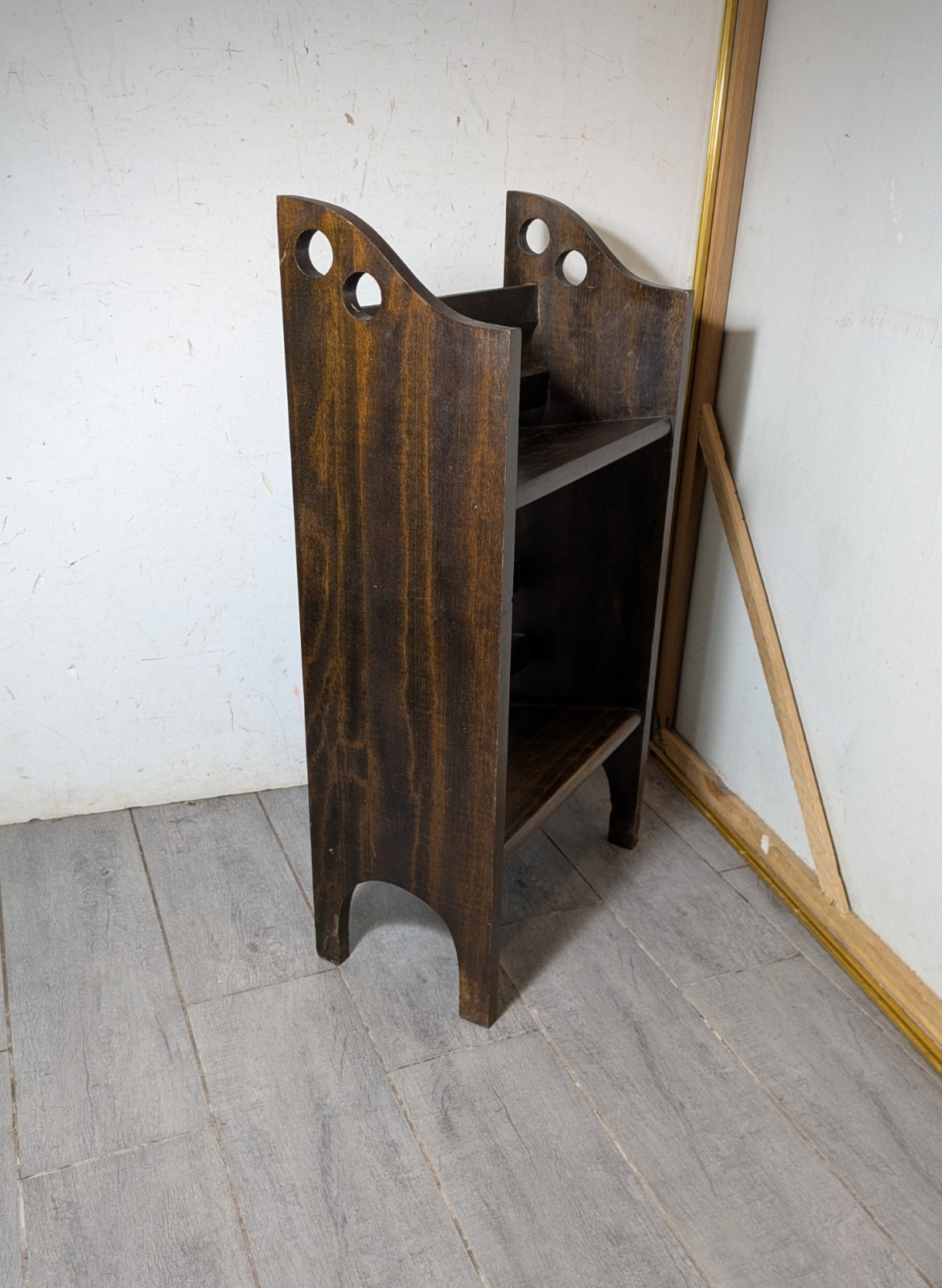 Vintage Mission Arts & Crafts Small Wood Bookcase Bookshelf 2-Tier Stand R87