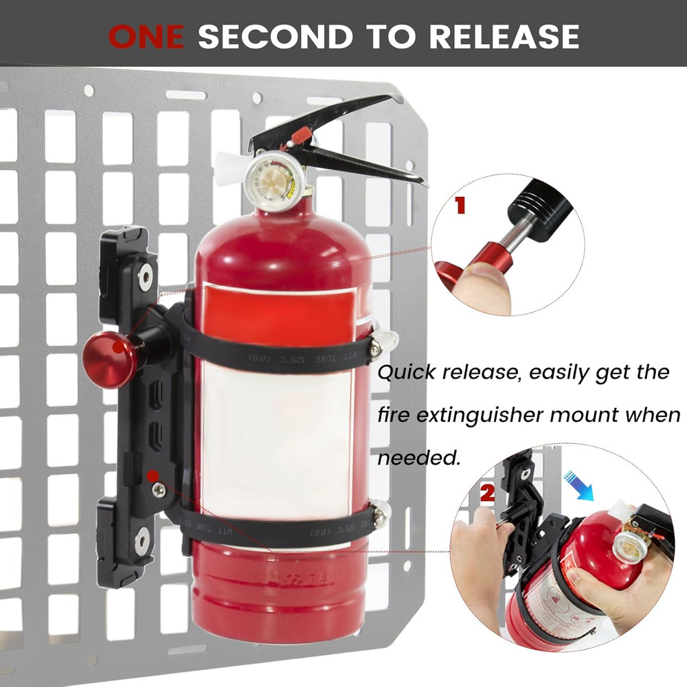 Molle Panel Fire Extinguisher Mount - Tactical Car Quick Release Fire Extinguish