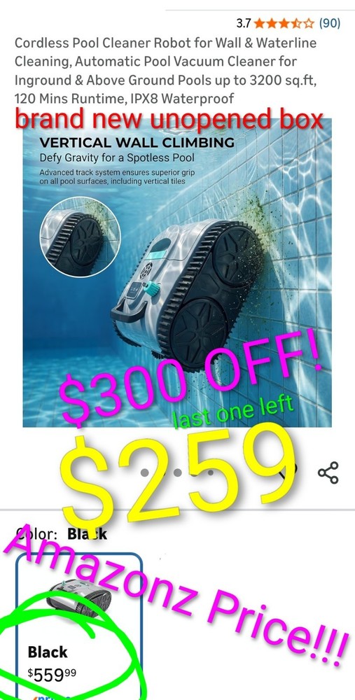 Robotic Pool Cleaner Automatic Smart Robot Pool Vacuum WALL & FLOOR Auto Mapping