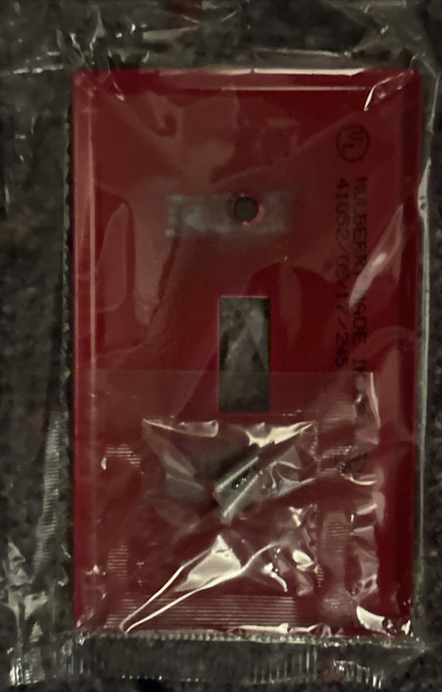 Mulberry Smooth Red Single Toggle Emergency Switch Metal Wallplate
