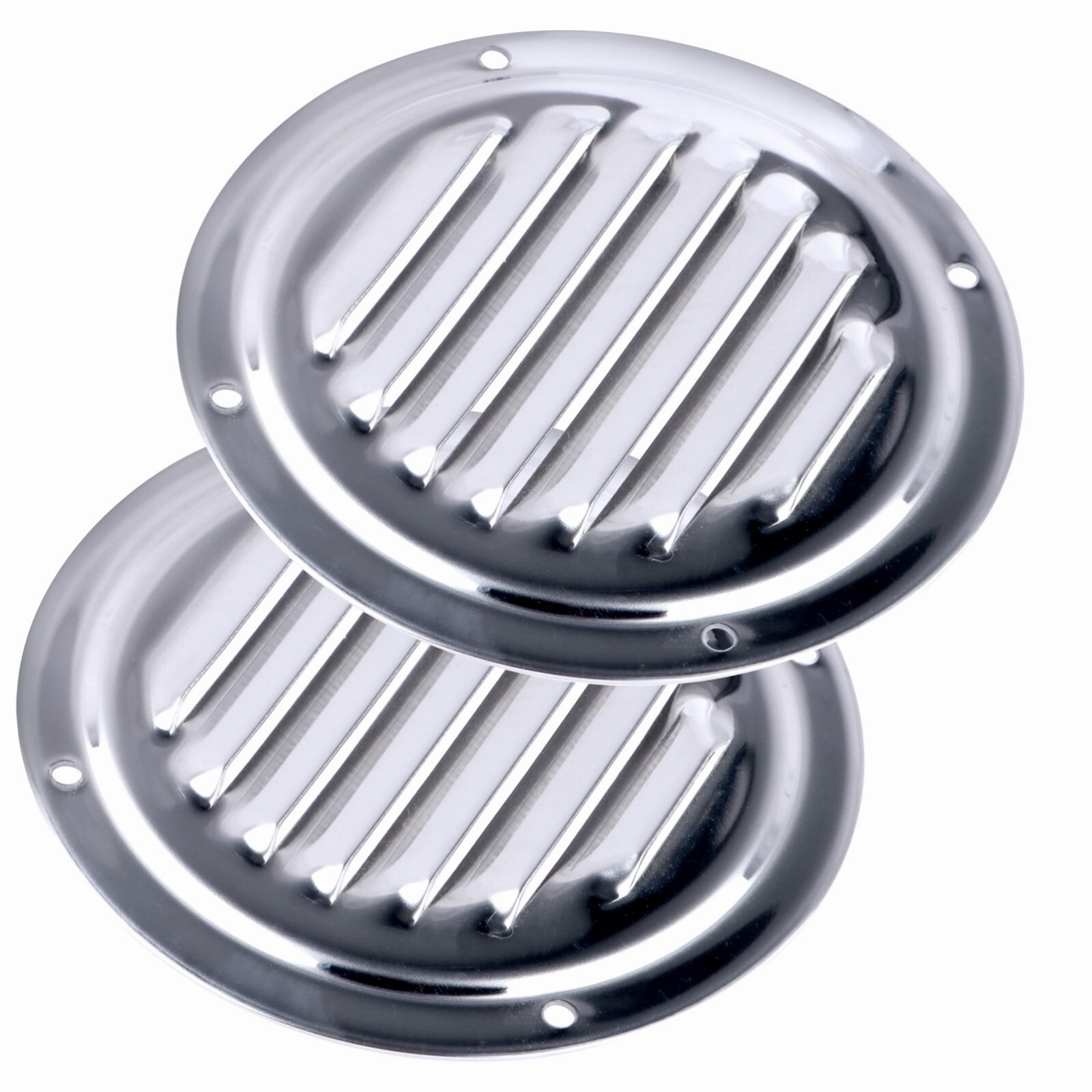 2PCS Round Louvered Vent 4" Marine Boat Vent Stainless Steel Caravan Vent
