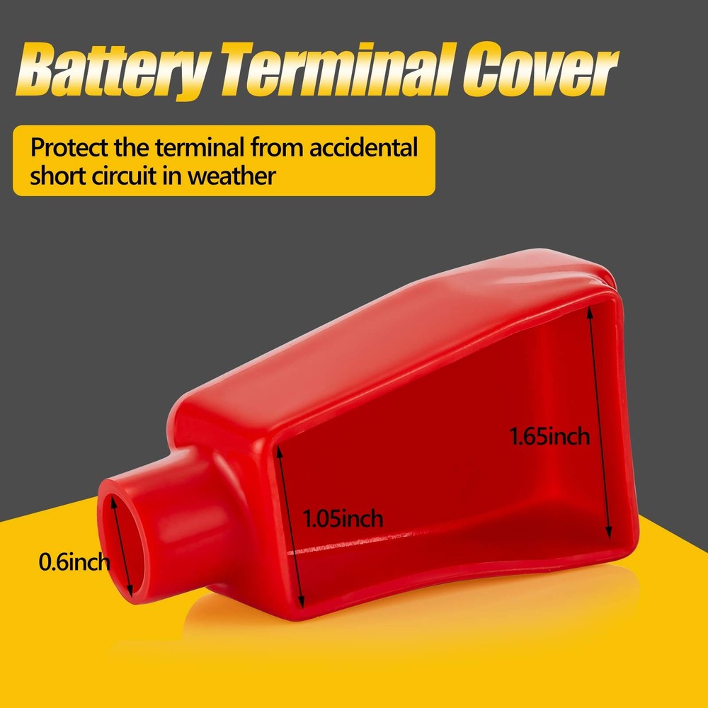 4 Pieces Battery Terminal Covers Insulating Protector...