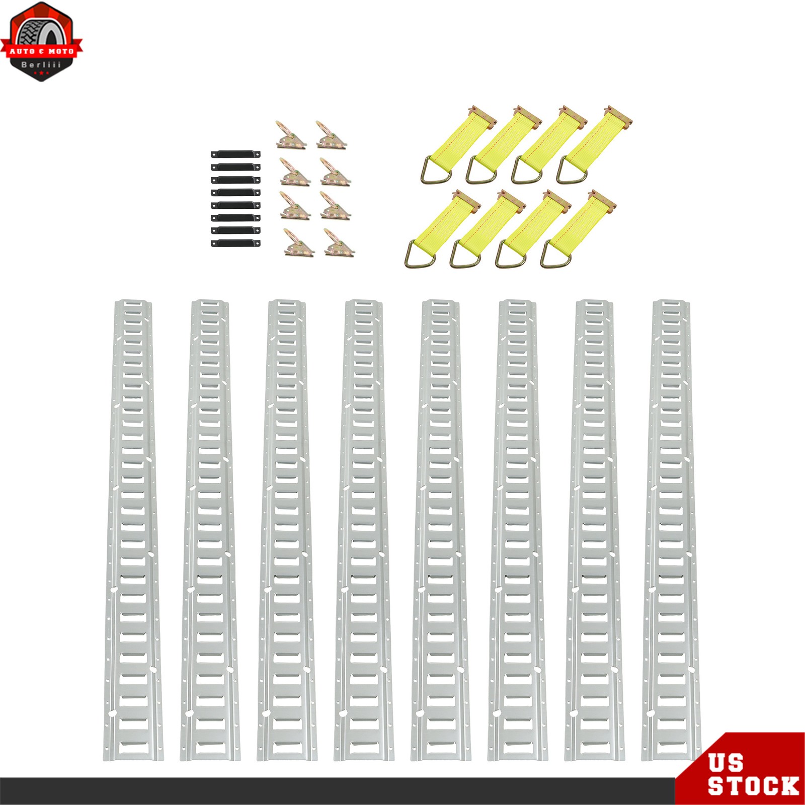 Fit For E Track Tie Down Rail Kit 5' E Track Rails Enclosed Cargo Trailer 34 PCS