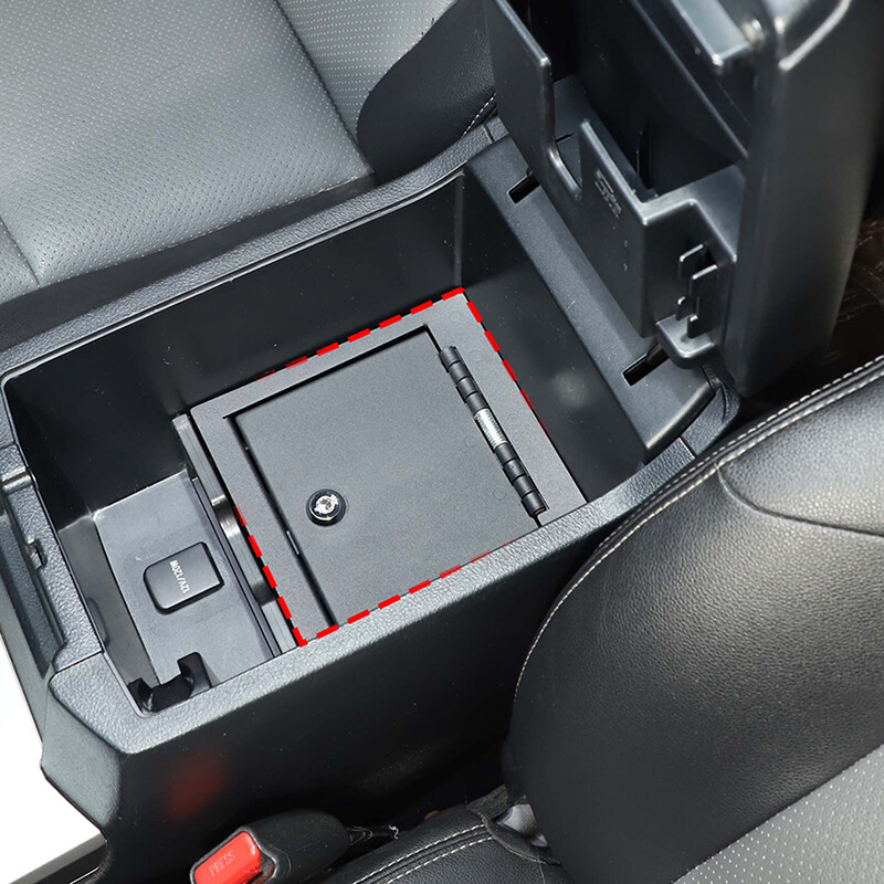 Locking Console Safe Armrest Console Security Storage Box for 4Runner 10+ w/keys