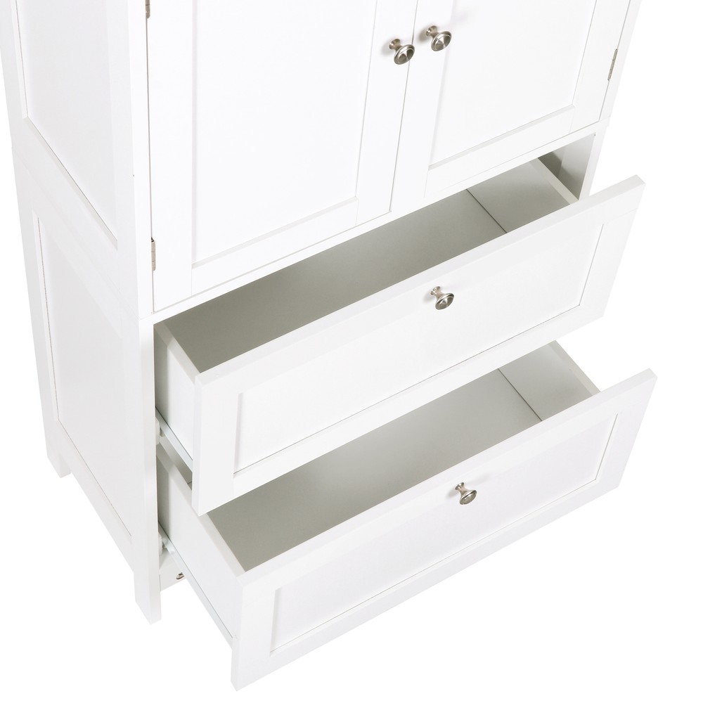 Storage Floor Cabinet Freestanding Entryway Storage Unit Console Table White