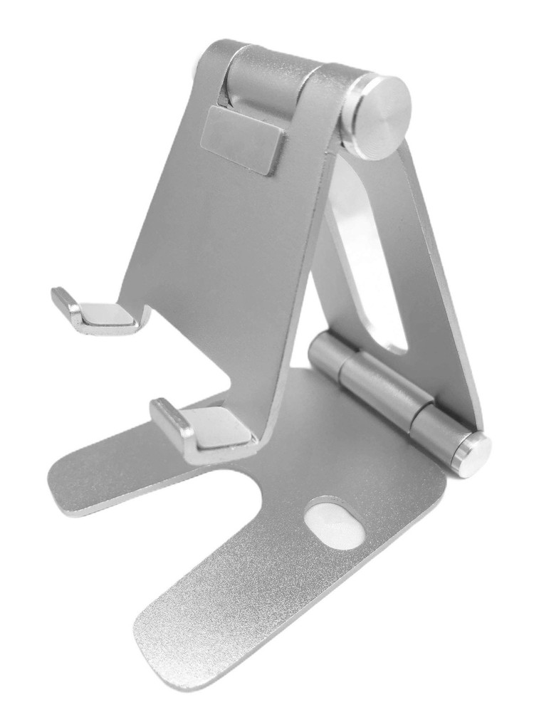 Pokanic Cell Phone Tablet Fully Foldable Stand Dock Holder Large, Silver