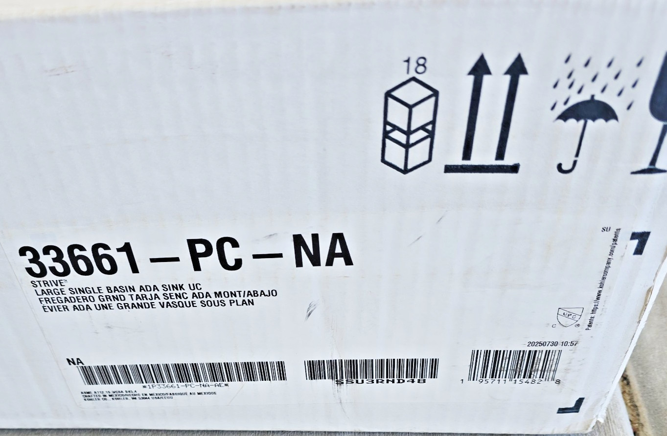 Kohler 33660-PC-NA Strive 29" Workstation Kitchen Sink, Stainless Steel*READ*